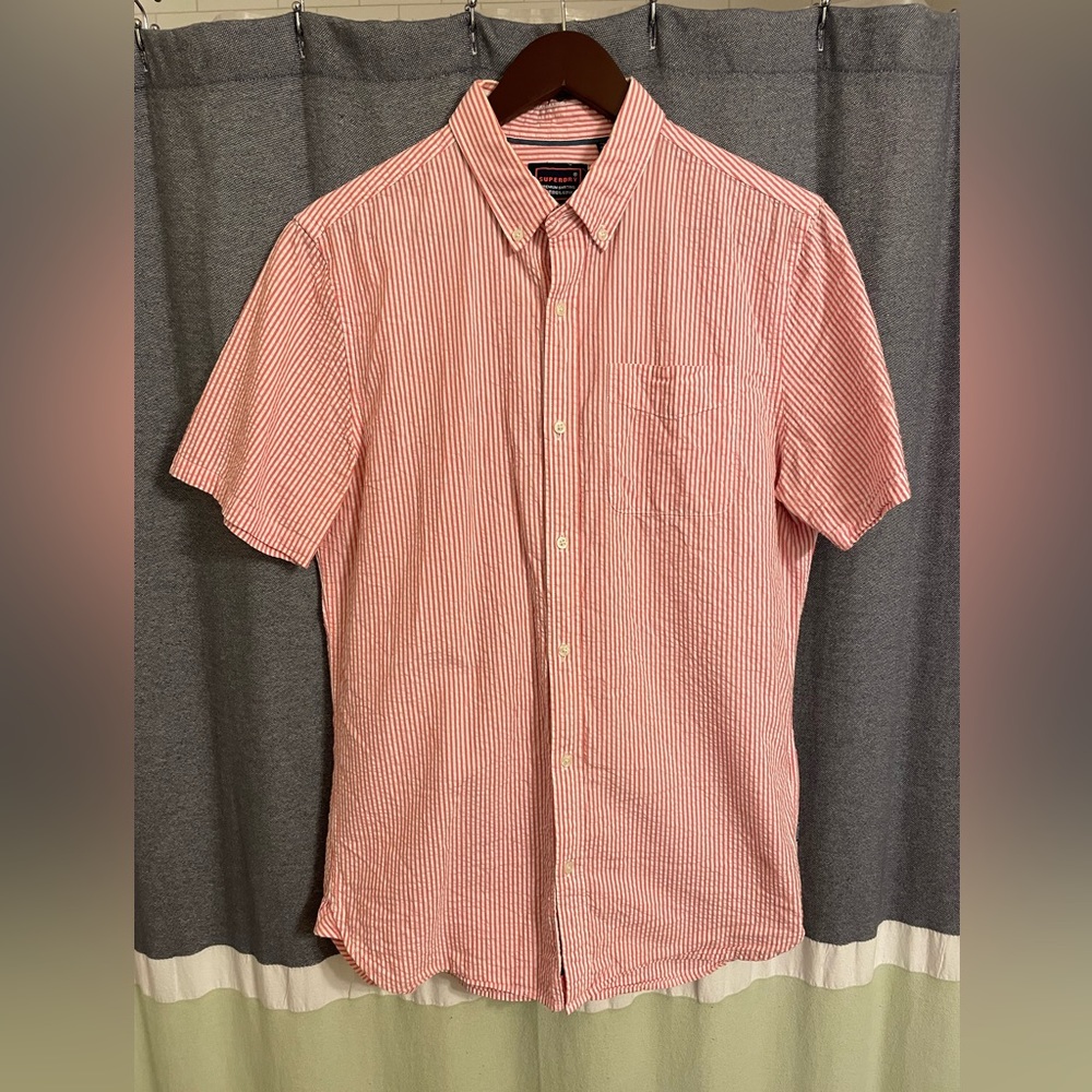Super Dry Seersucker button down size Medium